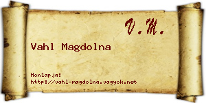 Vahl Magdolna névjegykártya